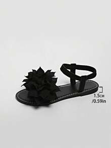 Casual Sweet Bow Design Flat Sandals, Elegant Footwear Suitable For Special Occasions, Fashionable & Comfortable, Versatile Style That Elevates Any Outfit - Black - View 8