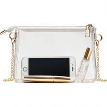 NEW Clear Purse For Women - Stadium Approved Small Crossbody Bag With Zipper, Clear Stadium Bag For Concerts, Sports - 棕色 - 查看 9