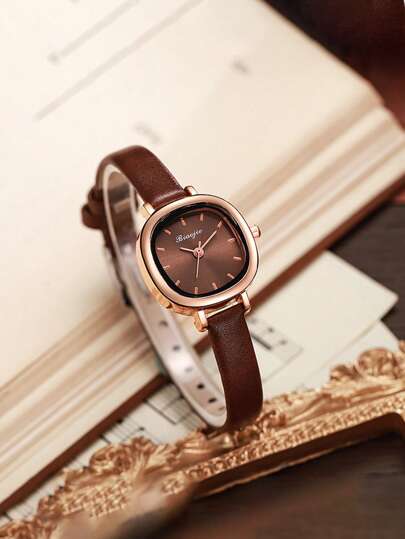 1pc/Set; Elegante Vintage Square Wrist Horloge Quartz Movement Matching, Birthday, Ladies, Anniversary, The Friday After Year End Promotion, Cyber Monday, Halloween Promotion Other Holiday s, No Box