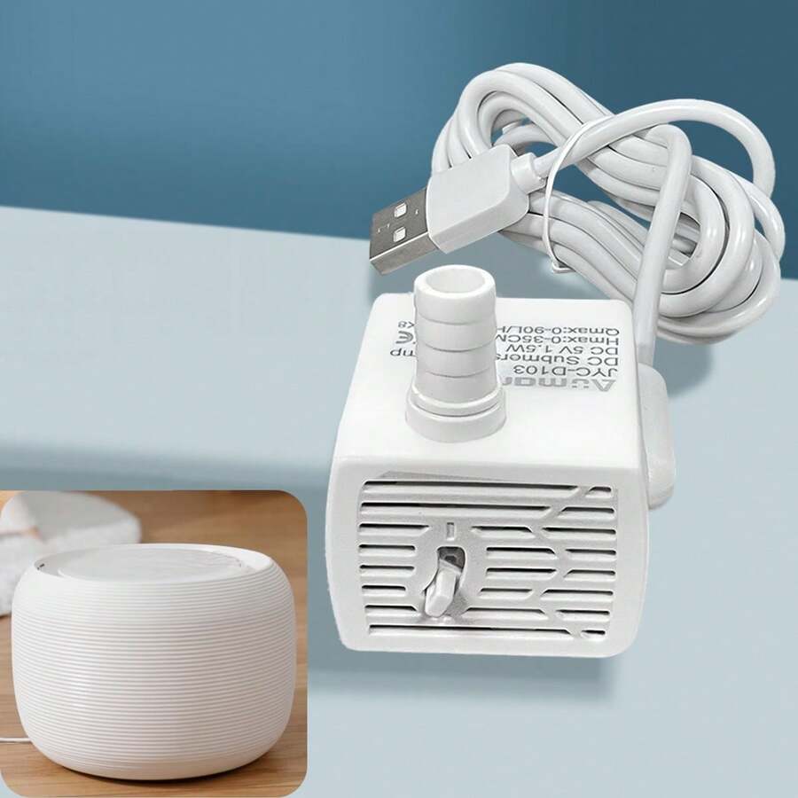 1pc Mini USB Water Pump, Suitable For Pet Water Dispenser, Aquarium Pump, Applicable To YSJ518 HTJ015 Series Water Dispenser - White - View 1
