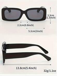Set de 4 gafas de moda cuadradas pequeñas, versátiles, retro y minimalistas - Multicolor - Ver 6