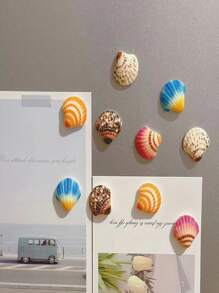5pcs, Cute Seashell Fridge Magnets, Seaside Seashell Fridge Magnets, Strong Decorative Magnetic Stickers For Kitchen