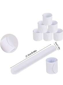 24/12pcs-White Slap Bracelets, DIY Slap Bracelets For Blank Slap Bracelets Bulk Craft Painting Vinyl Wristband For Bracelets Bulk, Snap Bracelet, Birthday Supplies, DIY Craft, Party Supplies Favors, Classroom Prizes, Exchanging Gifts, Party Favors, Back ToSchool, Halloween, Christmas