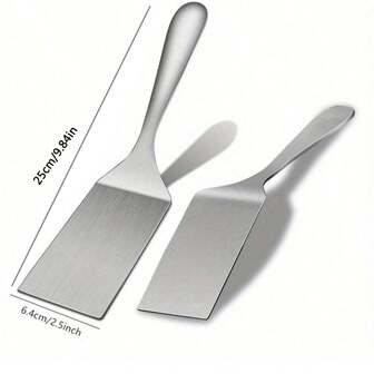 1 件不锈钢铲 - 扁平煎饼、牛排和煎锅烹饪铲，耐用的厨房工具，配有符合人体工程学的手柄