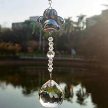 1Pc Pet Dog Cat Paw Print Sun Catcher Pet Memorial Gifts Crystals Prisms Dog Pet Sympathy Hanging Window Garden Decor Wind Chime Rainbow Maker Suncatcher Loss Of Dog Gift Rainbow Bridge Sympathy Gift For Pet Lovers, Window Decor & Friend Birthday Keepsake