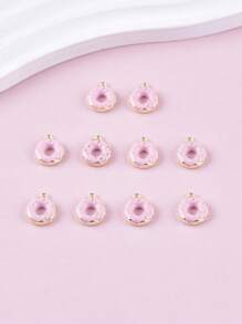 10pcs Mixed Style Cup, Teapot, Donut Shaped DIY Zinc Alloy Jewelry Pendant, Earrings, Necklace Accessories