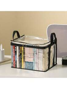Foldable Book Box, Student Dormitory Classroom, Book Storage Box, Transparent Waterproof Household Book Sorting And Storage Box