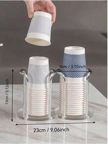 1pc-Luxurious Paper Cup Holder Disposable Cup Holder Acrylic Desktop Tea Cup Water Cup Storage Rack For Home Use - Multicolor - View 3
