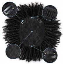 Synthetic Dreadlock Hair Topper Clip In Dreadlocks Hairpieces 6 Inch Short Locs Braided Hair Toupee For Men