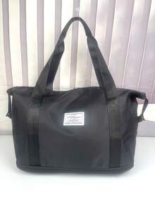 Bolso de viaje plegable de gran capacidad, ligero y resistente al agua, expandible para maleta con ruedas, adecuado para estudiantes y turistas - Negro - Ver 2