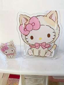 Sanrio 1 pièce Support de stylo factice réaliste Sanrio avec designs de chat, Chat noir et Melody, boîte de rangement multifonction transparente de grande capacité pour le bureau, organisateur de papeterie adorable en plastique, sans plumes, disponible en plusieurs couleurs, convient pour le rangement et l'affichage décoratif des étudiants