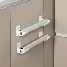 2 pièces Élargi, sans perçage et conception antidérapante, en matériau ABS, étagère de rangement de cuisine style nordique, boîte de rangement en plastique multifonctionnelle - Blanc - Voir 12