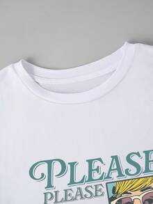 90s Vintage Concert Espresso Print Oversized Crew Neck Short Sleeve T-Shirt, Fashion & Versatile, Suitable For Spring/Summer