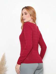 Women's Blouse Simple Casual Wool-Like Fabric Unused V-Neck Blouse Office Home Street Travel Bachelorette Party Garden Beach Night 2025 - 紅色 - 查看 7