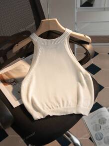Nouveau printemps et été, femmes col rond, débardeur blanc à motif floral, simple et , adapté pour le travail, Top d'été pour femme