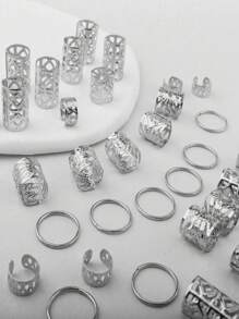 40 Stücke Wikinger Keltischer Knoten Haaraccessoires - antik goldene Zinklegierung Perlen mit Blumen- und geometrischen Designs, perfekt für Zöpfe & DIY Frisuren, Vintage Haarschmuck für Frauen, Frisuren Accessoires | Filigrane Perlendesigns | Metallische Oberfläche