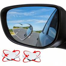 Heart Shaped Blind Spot Mirrors For Cars – Convex Rearview Mirror For Enhanced – Universal Fit Stick-On Side Mirror With Cute Heart Design – Perfect For Cars, SUVs, Trucks