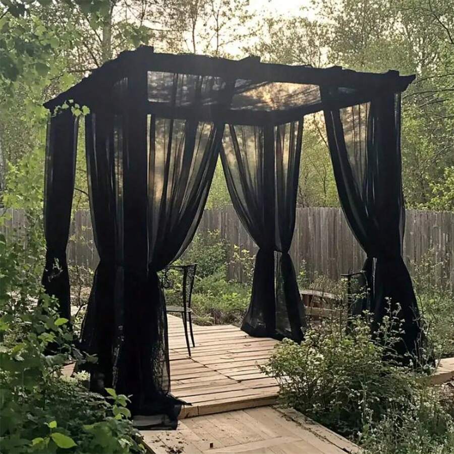 Garden Mesh Netting Greenhouse Row Cover Ultra Fine Mosquito Netting Balcony Porch Screen - Black - View 1