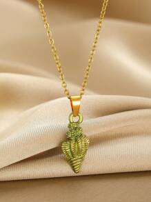 1pc Cute Multicolor Fashion Popular Sea Life Conch Pendant Girl Summer Clavicle Necklace Sweet Cute Street Accessories For Daily, Beach Party, Dance Wear, Holiday Birthday Gift ﻿