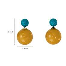 1 Paar Farbblock Kugelohrstecker, Sommer Schmuck, westlicher Stil Schmuck, Strand Accessoires, Party, Strand, Sommer, Schmuck, Accessoires