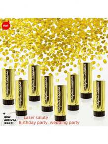 3pcs/Confetti Poppers, Multicolor Paper Confetti Cannon Popper, Party Decoration & Gift For Wedding, Birthday, Graduation, Anniversary, New Year