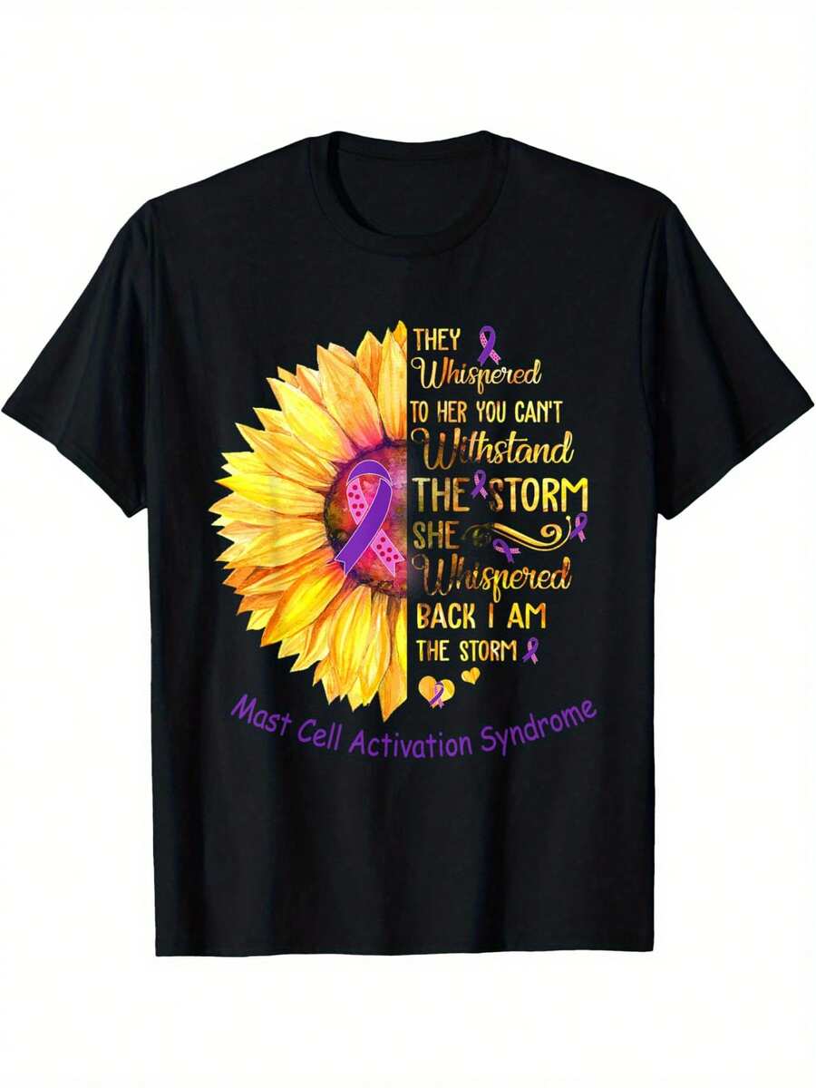 YXTEE I Am The Storm Mast Cell Activation Syndrome Warrior T-Shirt Black Casual Short Sleeve Men'S Sport T-Shirt 180g - Black - View 1