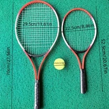 1 Large & 1 Small Aluminum Alloy Tennis Rackets, Durable High Elasticity, With 1 Tennis Ball, Family Set, Professional Tennis Rackets For Matches & Training