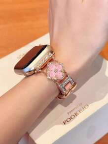 New Plum Blossom Leather Strap Compatible With 38/40/41/42/44/45/46/49mm Compatible With Apple Watch Strap Ultra/S10/9/8/7/6/5/4/3/2/1