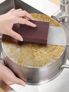 2/3 件魔术海绵擦，轻松清洁炉灶、锅碗瓢盆，配有碳化物刷，纳米清洁海绵擦洗器，用于除锈和除油