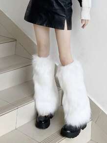 1 Pair Plush Leg Warmers For Y2k Style Party And Stage Performance, Autumn And Winter