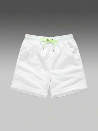 White Shorts With Double-Layer Mesh Lining, Unisex Casual Beach Pants, Men Quick-Dry Outdoor Fitness Shorts,Hawaiian