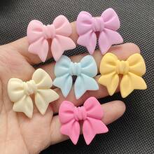 [10/20/30 件] 各式节日树脂领结装饰，平背 3D 凸圆形宝石，适用于 DIY 剪贴簿、珠宝制作和圣诞工艺装饰 - 颜色随机 - 彩色 - 查看 11