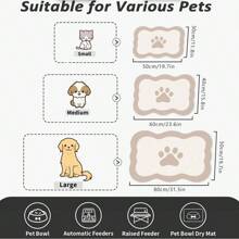 1 pièce Tapis d'alimentation exclusive pour animaux de compagnie, antidérapant, absorbant et facile à nettoyer avec drainage de l'eau pour chats et chiens, blanc/rose/gris, tapis à nourriture pour animaux de compagnie, tapis de séchage de plat, tapis de porte, décoration de la maison, décoration de cuisine, décoration de la chambre, cadeau parfait pour les amateurs d'animaux de compagnie, convient à toutes les tailles d'animaux de compagnie, petits chiens, gros chiens, chatons, lit pour animaux de compagnie - applicable pour la cuisine, la salle à manger, le comptoir, le bar, le salon, la salle de bain, polyvalent, avec fond en caoutchouc imperméable, doux et facile à ranger