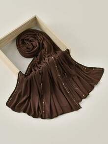 1pc Rhinestone Embellished Headband, Fashion Scarf Suitable For Daily Commute For Dress - Hot Diamond Solid Color - View 2