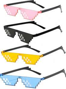 1pc -New Mosaic Glasses, Personalized Pixel Fashion Glasses, Anime Pixel Glasses, Fashion Glasses, Funny Horse Code Mosaic Pattern, Holiday Party Prop Mosaic Funny Party Photo Props, Suitable For Everyday Parties, Gatherings, Fashion Styling Matching Shades, Beach Accessories - Multicolor - View 1