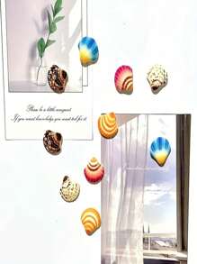 5pcs, Cute Seashell Fridge Magnets, Seaside Seashell Fridge Magnets, Strong Decorative Magnetic Stickers For Kitchen