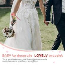 1 peça/5 peças/8 peças pulseiras corsage, 8 peças pulseiras corsage, pulseiras elásticas de pérola elástica para festa de casamento, baile, faça você mesmo, suprimentos para corsage de pulso
