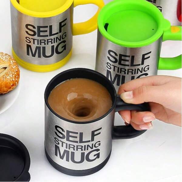 Coffee Cup Hot Drink, Stainless Steel Automatic Coffee Cup Stirrer, Automatic Magnetic Self Stirring Coffee Cup, Travel Tumbler Car Cup, Milk Chocolate Mocha, Creamy White Insulated Coffee Cup, Milk Tea Water Cup With Handle And Lid, Men's/Women's Coffee Cup, Suitable For Adults And Students To Use In School, Office, Picnic And Camping, Mother's Day Gift For Women