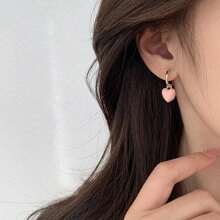 1 par de pendientes de clip de mujer con colgante con forma de corazón, nueva joyería de lujo de alta gama, elegantes y estilizados