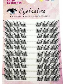 60pcs 10Rows Fox Cat Cluster Lashes Natural Look Fluffy Faux Mink False Eyelashes Sexy Lashes Extension Makeup Lash Clusters Manga Lashes Fox Cat Eye Lashes Left & Right Individual Lashes Wispy DIY Lash Extension Natural Cluster Lashes For Home Party, Valentine's Day, Traveling, Photoshoot, Festivals Makeup-6 Lash Clusters,Eye Lash Clusters,Individual Eyelashes,Lashes,Fake Lashes - Black - View 6