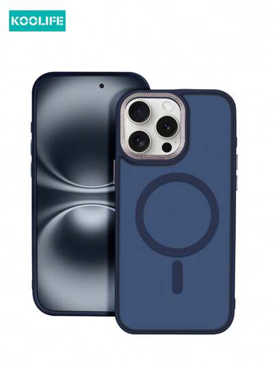 Koolife 1pc Magnetic Charging, Anti-Fall, Anti-Shock, Oil Spraying Matte Skin Feel Phone Protective Case, Personalized Mirror Frame Design Large Camera Hole, PC+TPU Phone Protective Case Compatible With IPhone 17/17 Air/17 Pro Max/16/16pro/16plus/16promax/11/11pro/11promax/12/12pro/12promax/13/13pro/13promax/14/14plus/14pro/14promax/15/15pro/15plus/15promax And Galaxy S25Ultra/24Plus/23/Galaxy 22