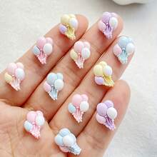 10/30/50pcs Vibrant Resin Mini Colorful Balloon Rhinestone Sets - 3D Flatback Decorations For DIY Crafts, Nail Art, Scrapbooking And Wedding Decor - Random Mixed Colors - Multicolor - View 12