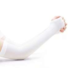 1 双女式夏季纯色冰袖，弹性长款户外防紫外线骑行袖套