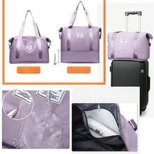 Foldable Large Capacity Lightweight Waterproof Travel Duffel Bag, Expandable To Fit On Suitcase Handle, Suitable For College Students & Travelers - Red - View 5