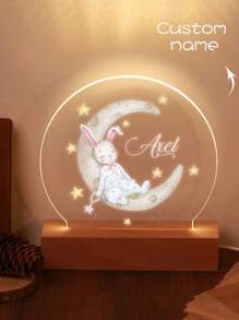 1pc, Custom Personalized Name Night Light, Custom Birthday Gift, Custom Friend Gift, Custom Bedroom Decoration, Custom Party Decoration, Party Decoration, Custom Bunny Night Light, Valentine's Day Gift Back To School