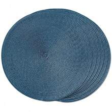 Set de 6 manteles individuales redondos tejidos a mano de 15 pulgadas, aptos para lavado, resistentes al calor, para mesas de comedor. Manteles individuales populares europeos y americanos, aislantes, decorativos, disponibles en varios colores