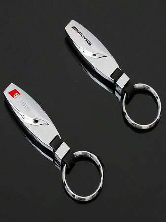 M 3-Color Sports Emblems Mercedes-AMG Audi S-Line Teardrop Real Leather Car Logo Keychain Pendant