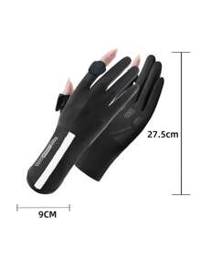 1 Set Multicolor Versatile Women Sunscreen Gloves, Ice Silk UV Protection Breathable Fingerless Driving Cycling Gloves