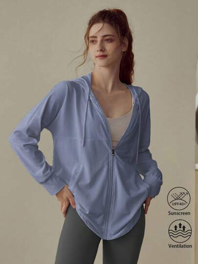 High-End Yoga Jacket For Women, Summer Running Top, Professional Fitness Outwear, Sunscreen Running Coat