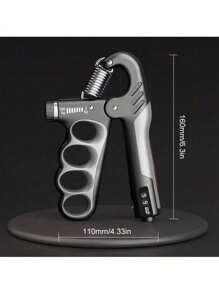 Entraîneur de force de préhension réglable 5-100 kg (11,02-220,46 lbs) avec comptage mécanique - pince à main en acier inoxydable durable pour le renforcement musculaire, la rééducation et l'entraînement physique - design ergonomique antidérapant en rouge, accessoire de gym